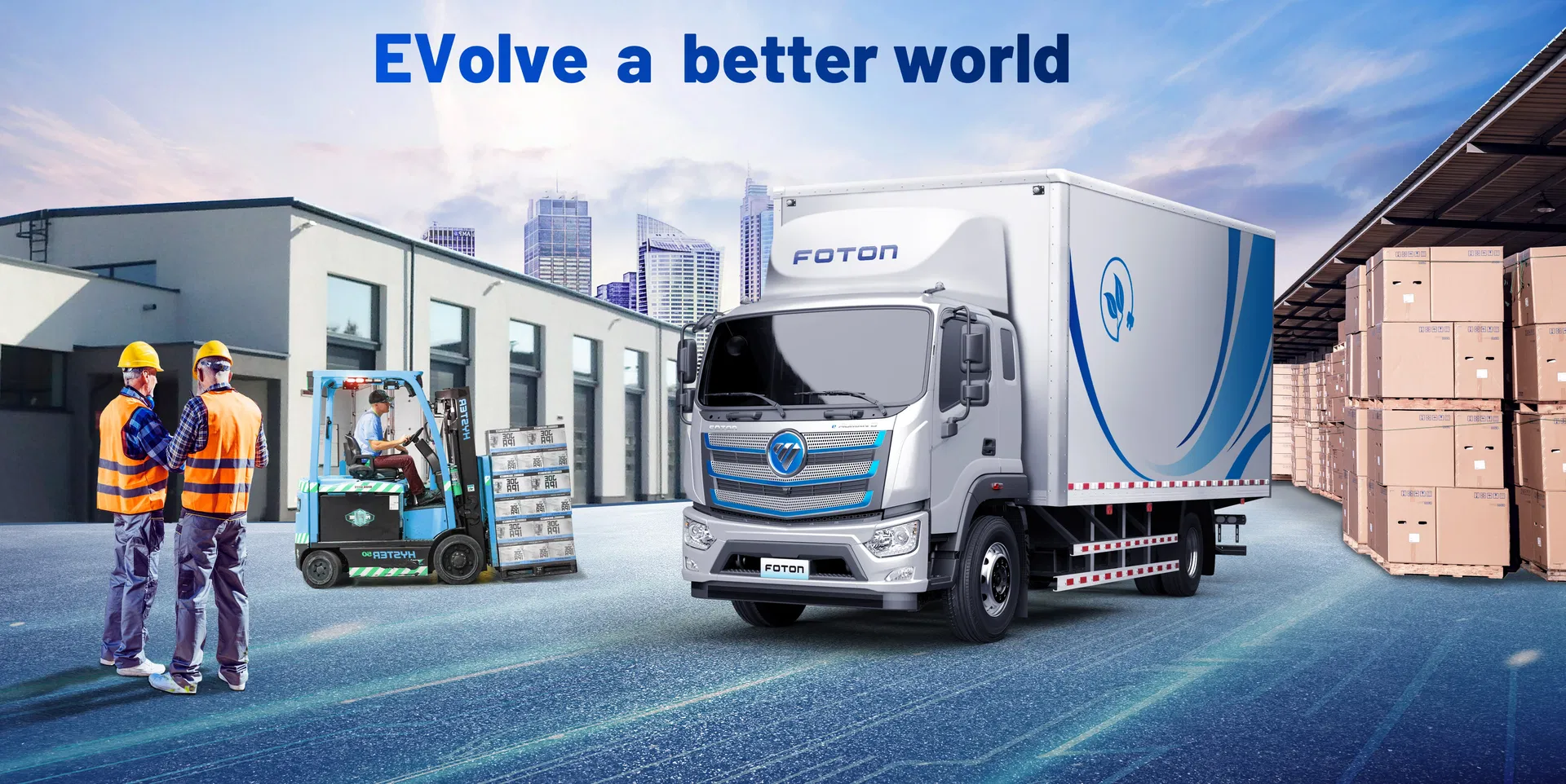 Low-Carbon New Energy Commercial Vehicles Foton Electric Mini Van 4X2 LHD 174km EV Cargo Truck