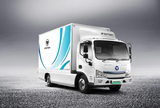 Low-Carbon New Energy Commercial Vehicles Foton Electric Mini Van 4X2 LHD 174km EV Cargo Truck